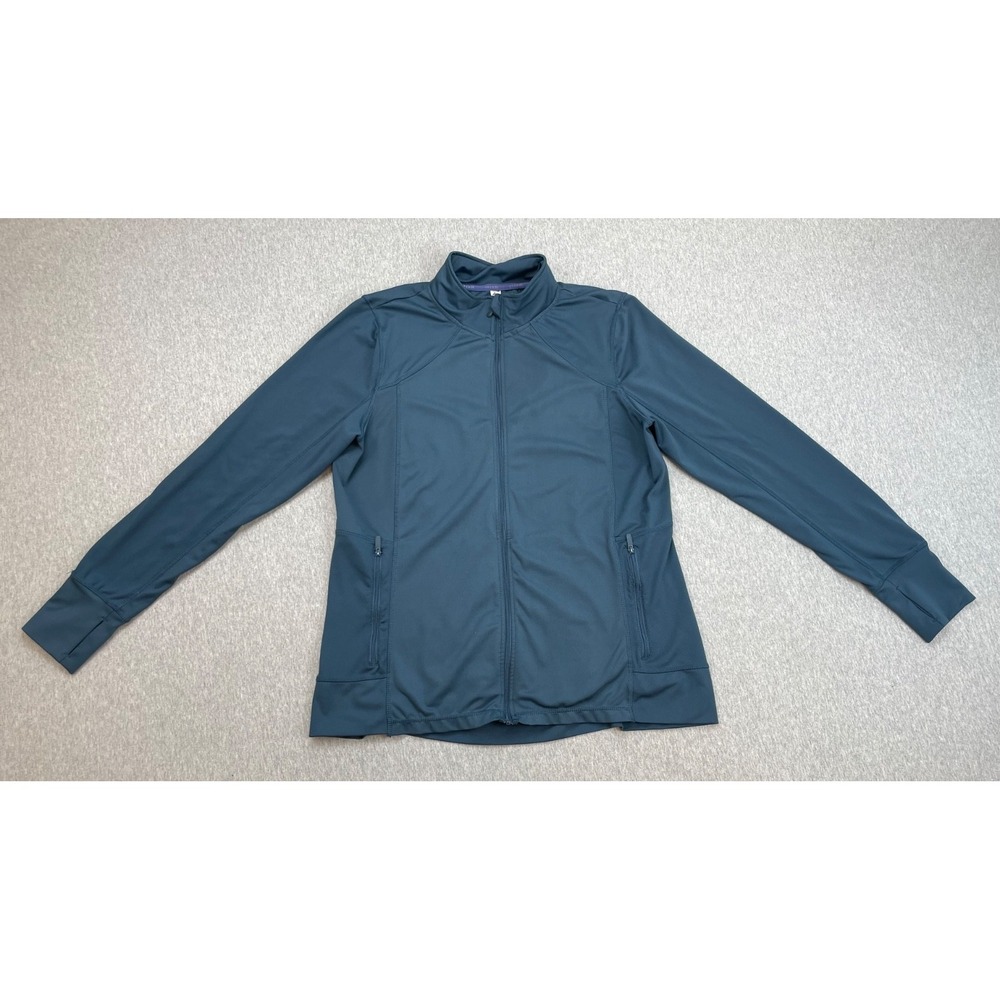 RBX Jacket Womens Large Blue Performance Stretch Full Zip Mock Neck Long Sleeve